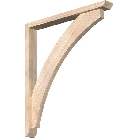 Ekena Millwork Thorton Slat Smooth Bracket w/ Offset Brace, Douglas Fir, 3 1/2"W x 30"D x 34"H BKT0402X30X34THR06SDF